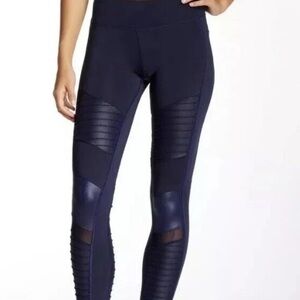 ALO Yoga Navy Moto Leggings
